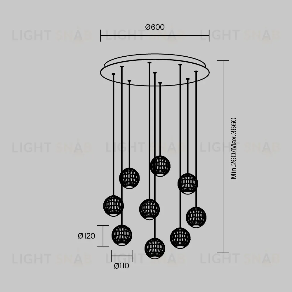 Каскадная люстра Maytoni Sapphire MOD293PL-L56BS3K MOD293PL-L56BS3K