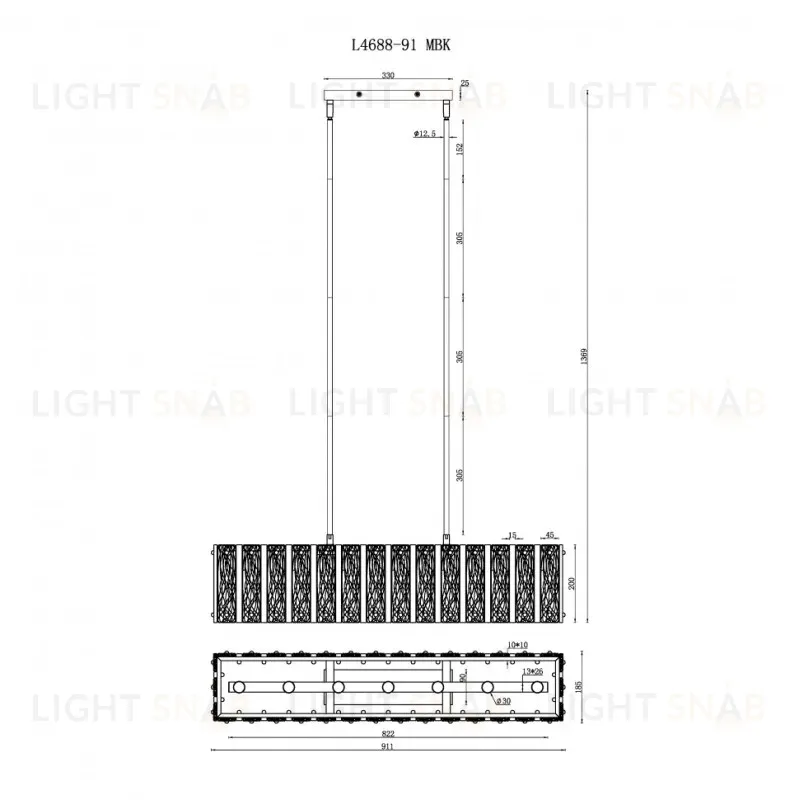 Подвесная люстра iLamp Panorama L4688-91 MBK L4688-91 MBK