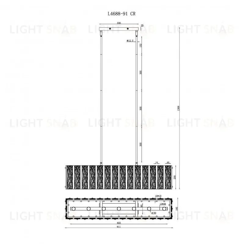 Подвесная люстра iLamp Panorama L4688-91 CR L4688-91 CR