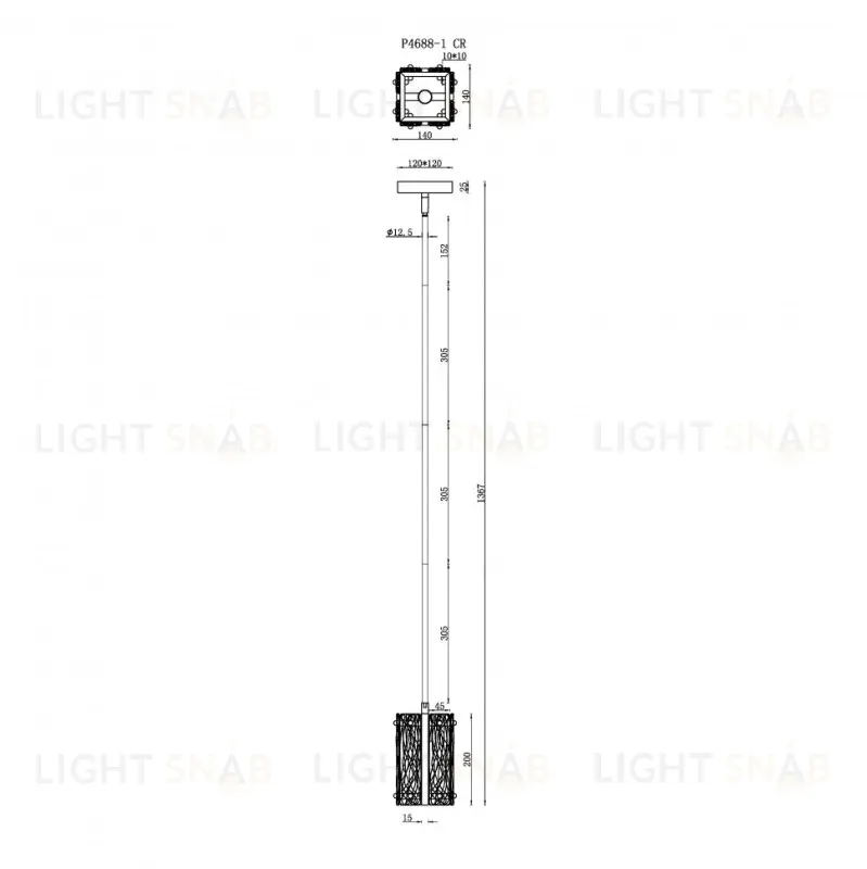 Подвесной светильник iLamp Panorama P4688-1 CR P4688-1 CR