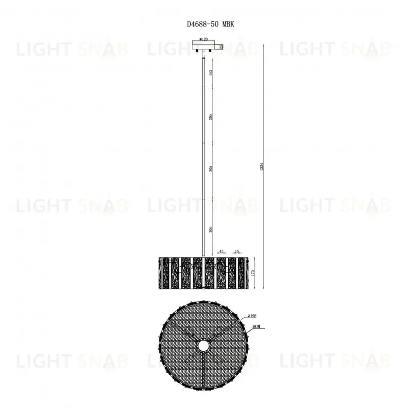Подвесная люстра iLamp Panorama D4688-50 MBK D4688-50 MBK