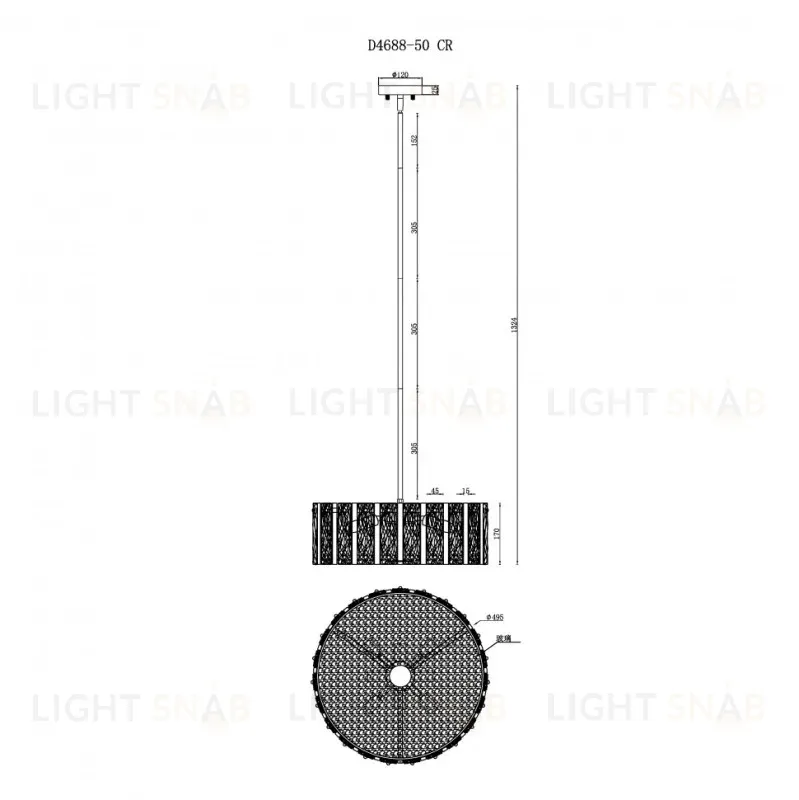 Подвесная люстра iLamp Panorama D4688-50 CR D4688-50 CR