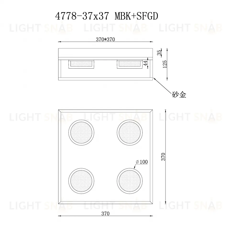 Потолочная люстра iLedex Link 4778-37x37 MBK+SGD 4778-37x37 MBK+SGD