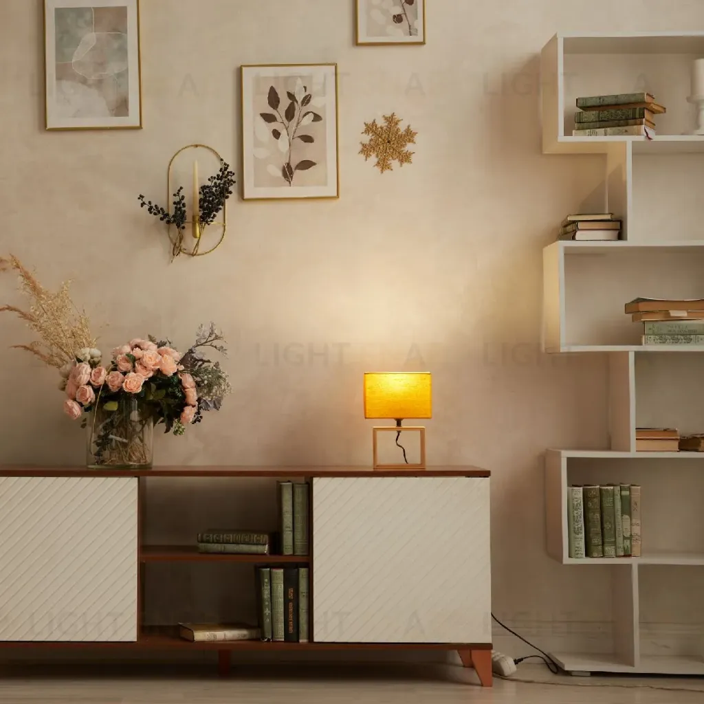 Настольная лампа Uniel UML-B401 E27 ORANGE/WOOD UL-00010955 UML-B401 E27 ORANGE/WOOD