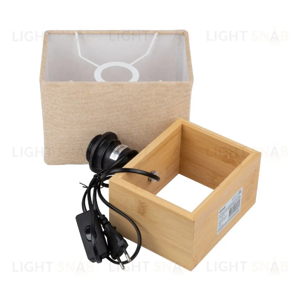 Настольная лампа Uniel UML-B401 E27 LIGHT GREY/WOOD UL-00010956 UML-B401 E27 LIGHT GREY/WOOD