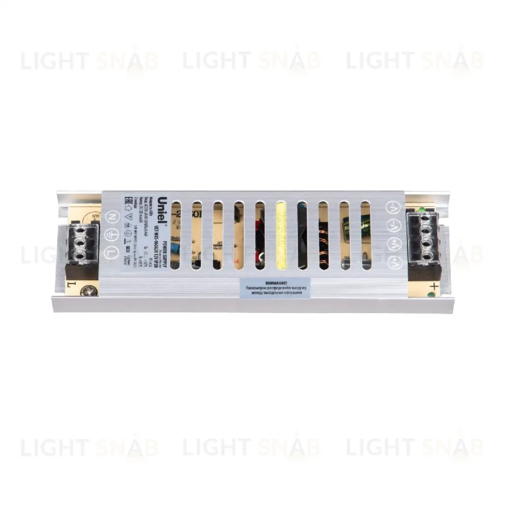Блок питания Uniel 60Вт DC12В 5А IP20 UET-WAS-060A20 12V IP20 UL-00010258 UET-WAS-060A20 12V IP20