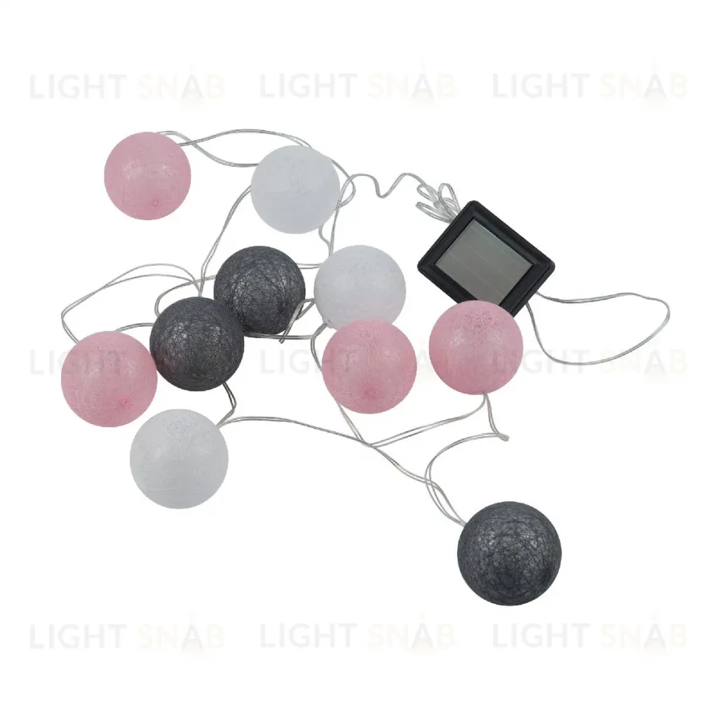 Садовая гирлянда на солнечной батарее Uniel USL-S-230/PM1800 COTTON BALLS-1 UL-00011593 USL-S-230/PM1800 COTTON BALLS-1