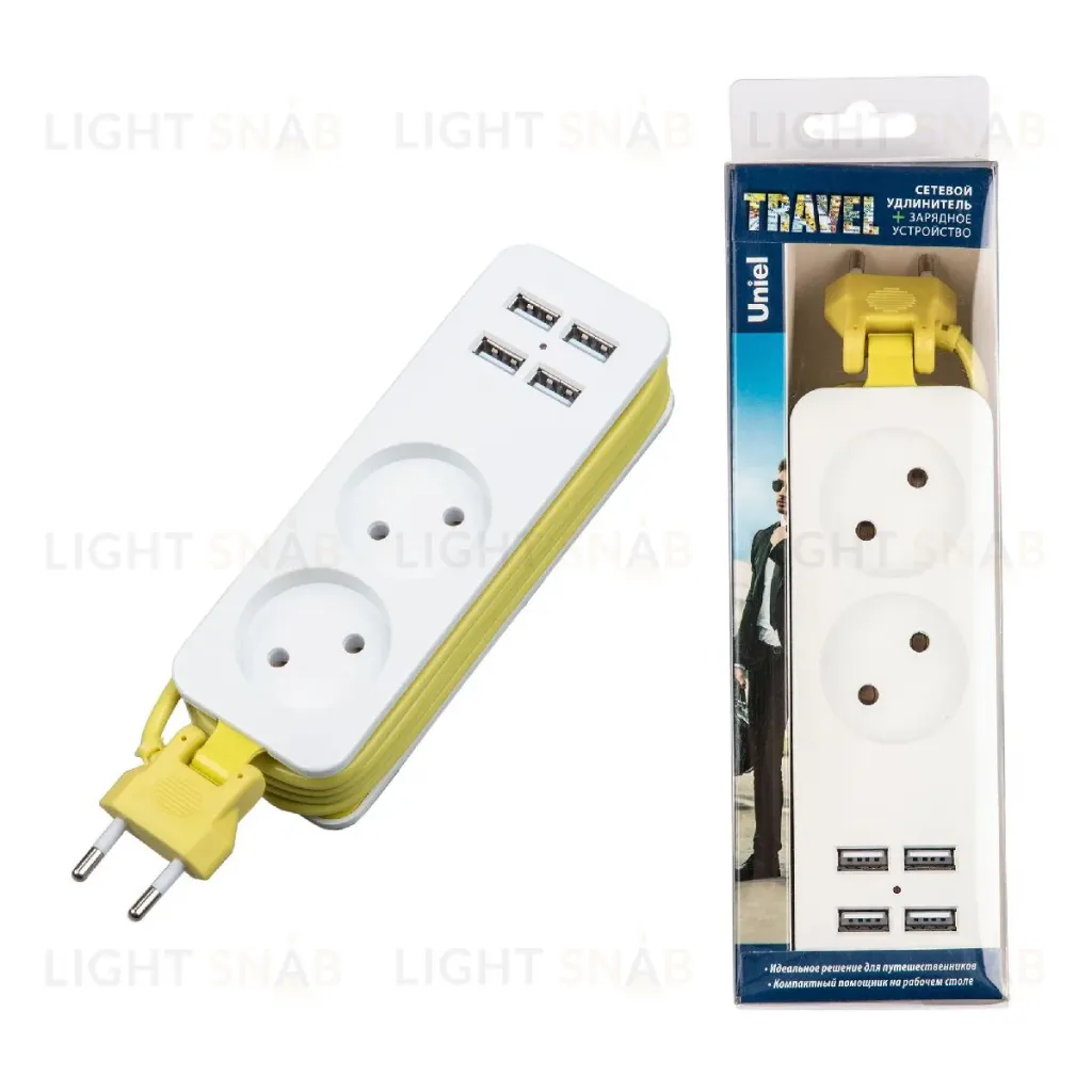 Удлинитель Uniel S-CT2-1,5U WHITE/GREEN UL-00011134 S-CT2-1,5U WHITE/GREEN