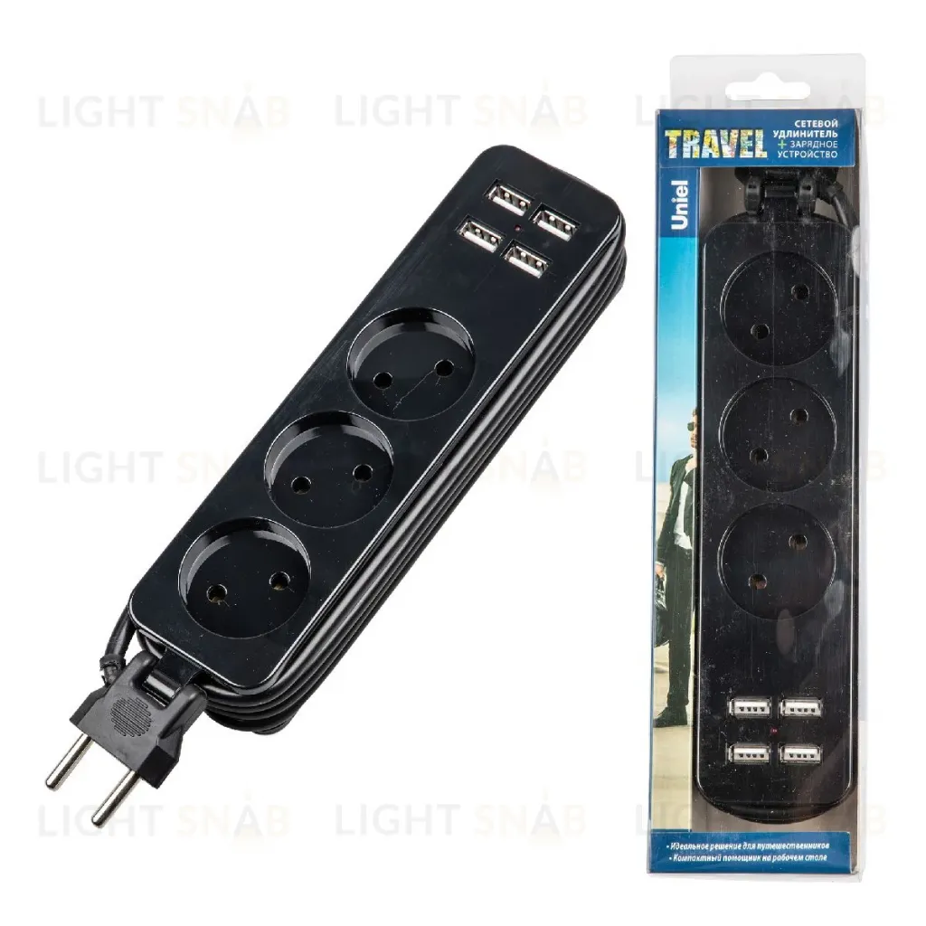 Удлинитель Uniel S-CT3-1,8U BLACK UL-00011137 S-CT3-1,8U BLACK