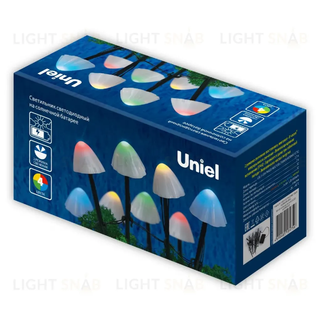 Садовый светильник на солнечной батарее Uniel USL-S-830/PM020 MULTICOLOR MUSHROOMS SET12 UL-00011676 USL-S-830/PM020 MULTICOLOR MUSHROOMS SET12