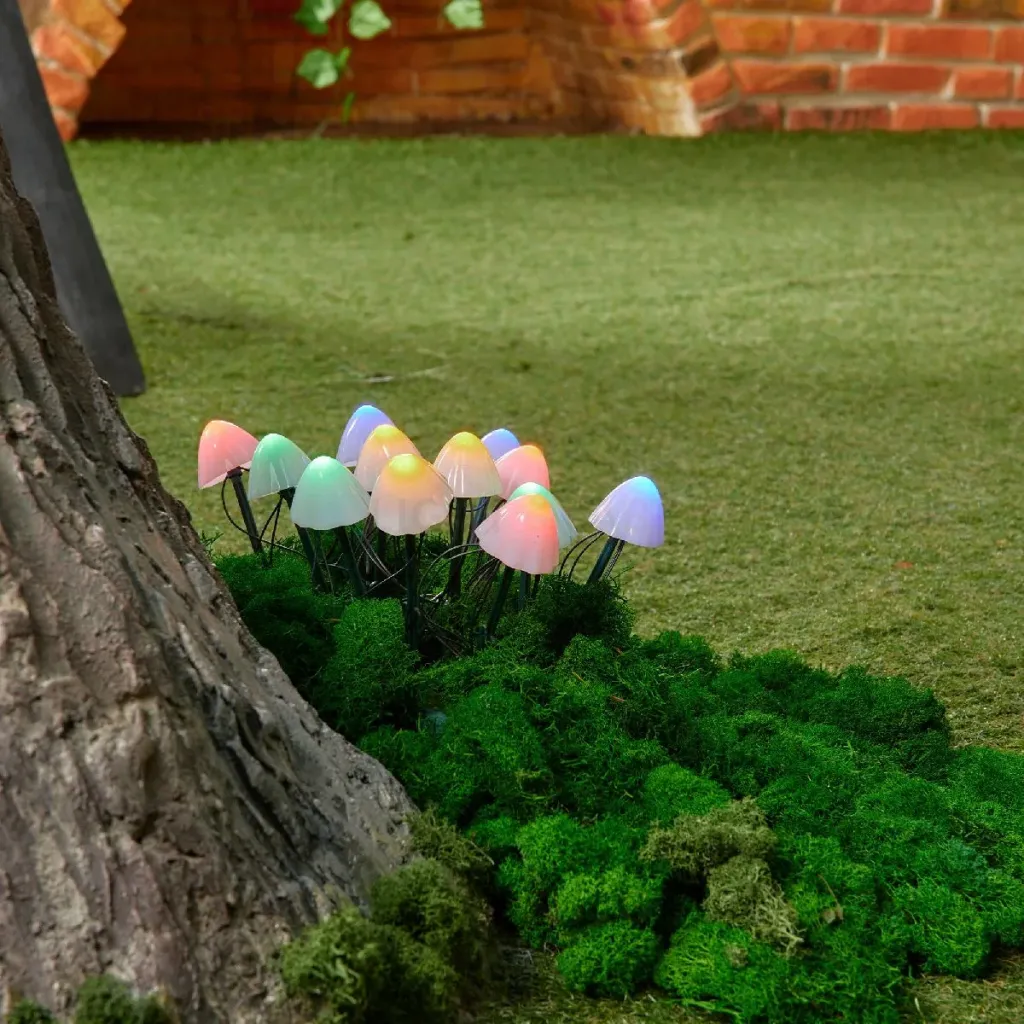 Садовый светильник на солнечной батарее Uniel USL-S-830/PM020 MULTICOLOR MUSHROOMS SET12 UL-00011676 USL-S-830/PM020 MULTICOLOR MUSHROOMS SET12