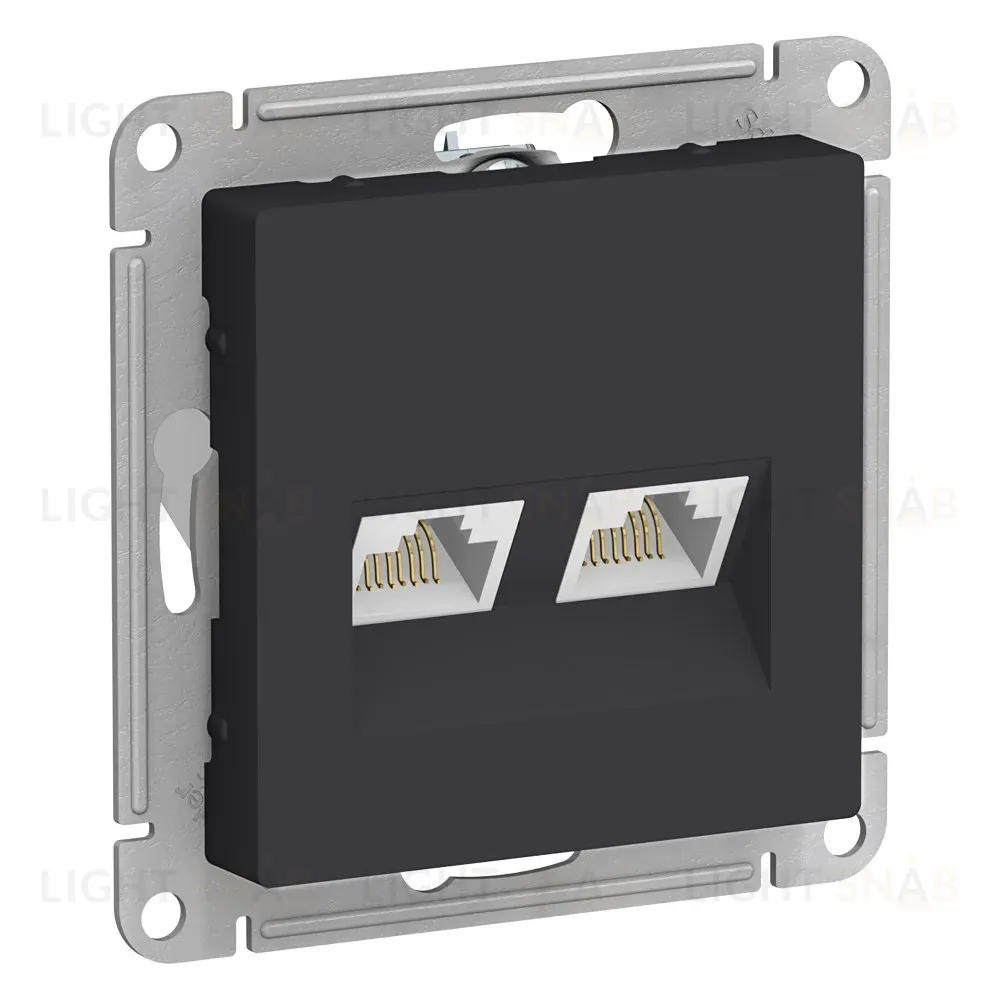 Розетка компьютерная двухпостовая кат.5Е, RJ-45 Schneider Electric Atlas Design ATN001085 ATN001085