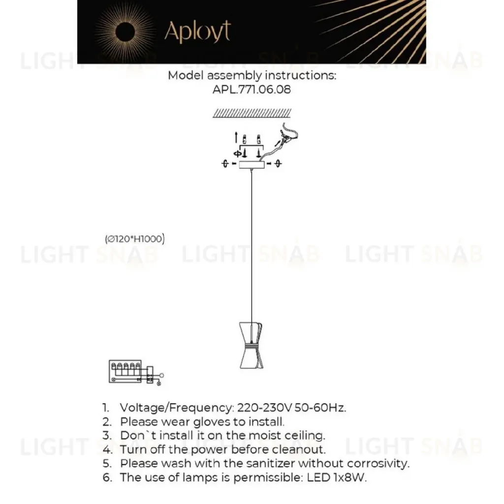 Подвесной светильник Aployt Charlayn APL.771.06.08 APL.771.06.08