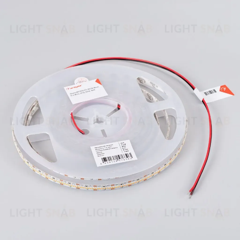 Светодиодная лента Arlight MICROLED-M420-8mm 24V Warm3000 (9.6 W/m, IP20, 2216, 5m) 046744 046744