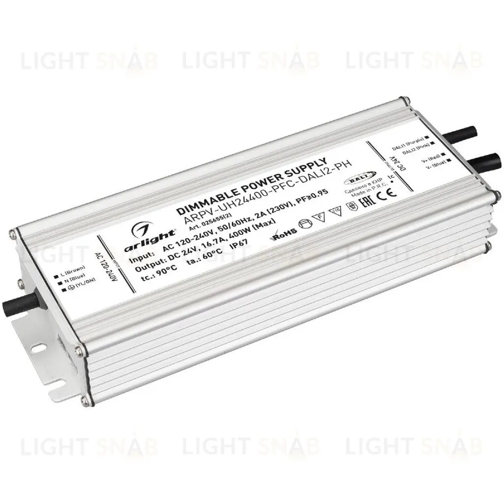 Блок питания Arlight ARPV-UH24400-PFC-DALI2-PH (24V, 16.7A, 400W, IP67) 025655(2) 025655(2)
