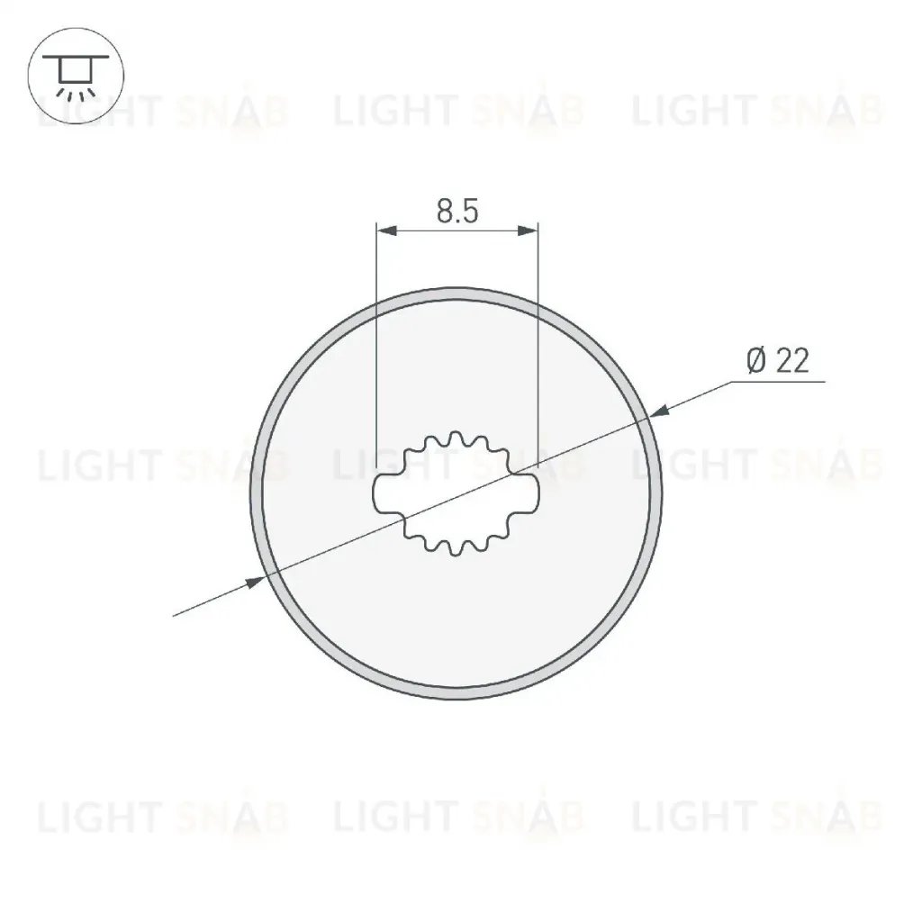 Силиконовый профиль Arlight WPH-FLEX-D22-360deg-S8-5m BLACK 045866 045866