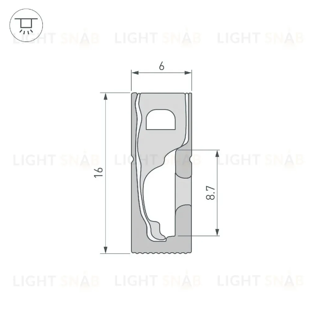 Силиконовый профиль Arlight WPH-FLEX-0616-SIDE-S9-5m BLACK 045788 045788