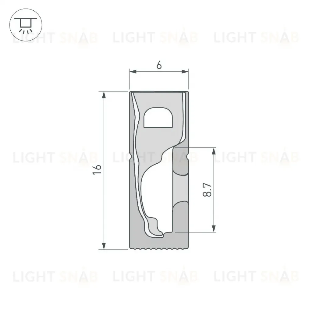 Силиконовый профиль Arlight WPH-FLEX-0616-SIDE-S9-5m FULL BLACK 045842 045842