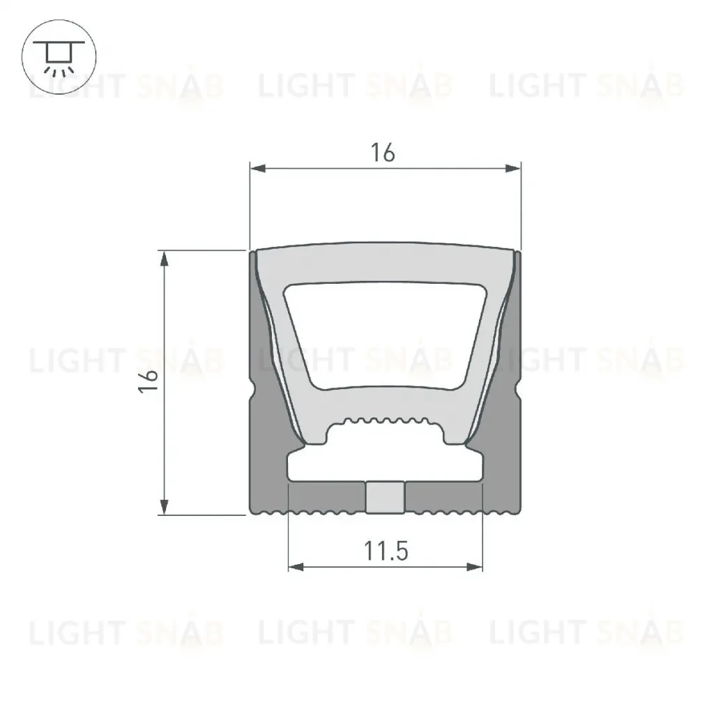 Силиконовый профиль Arlight WPH-FLEX-1616-TOP-S11-5m BLACK 045759 045759