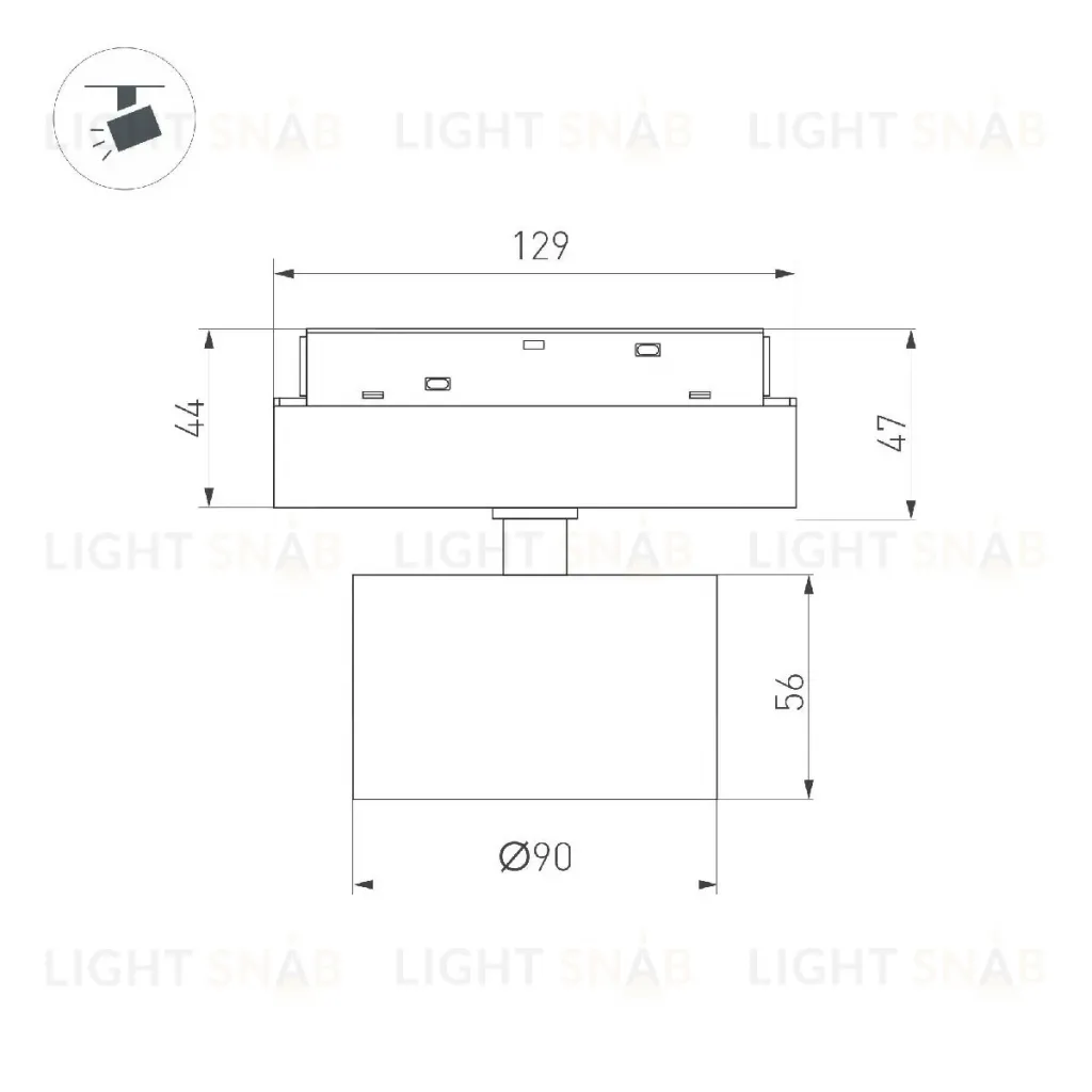 Трековый магнитный светильник Arlight MAG-ORIENT-RONDO-R90-9W Day4000-MIX 048345 048345