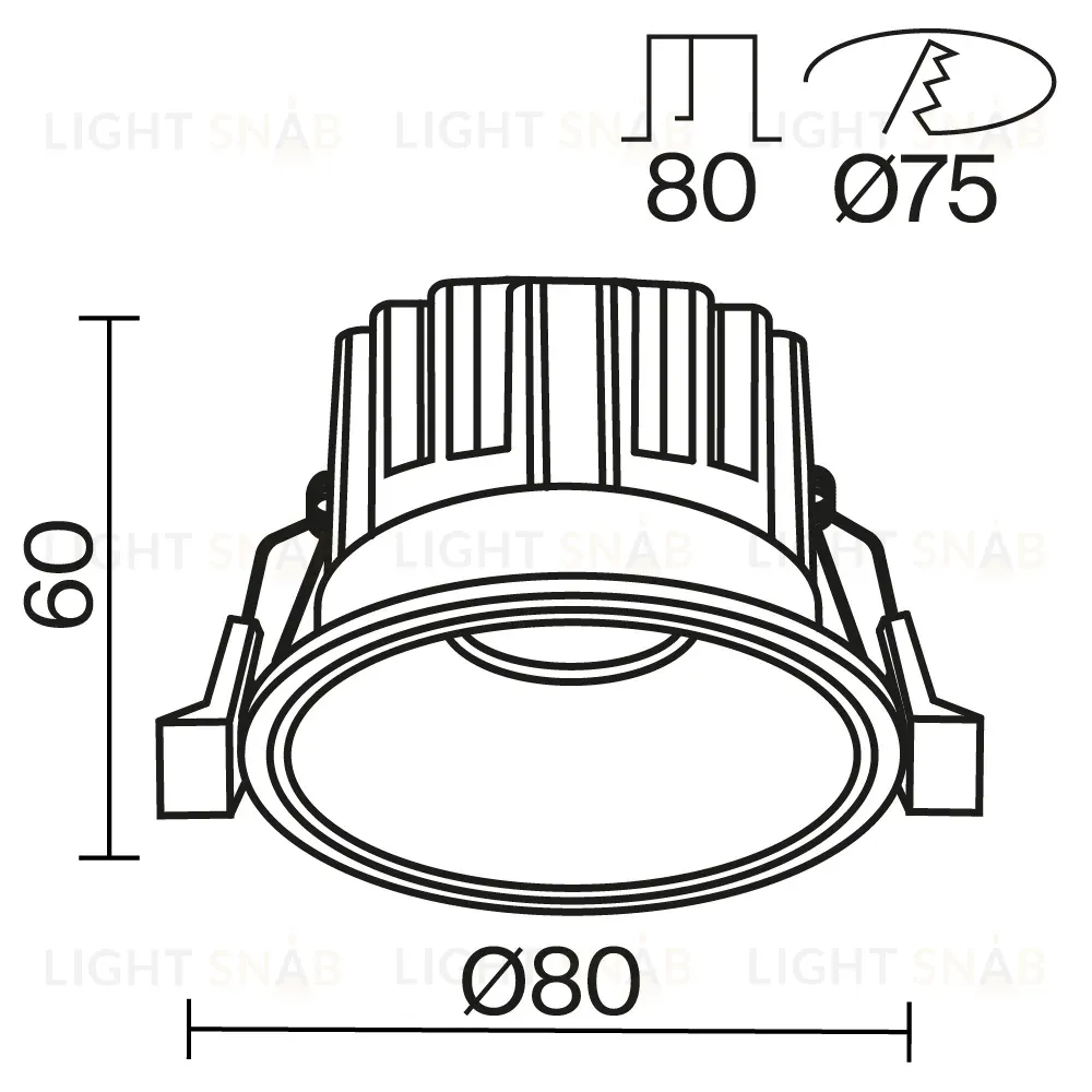 Встраиваемый светильник Maytoni Round DL058-12W-DTW-B DL058-12W-DTW-B