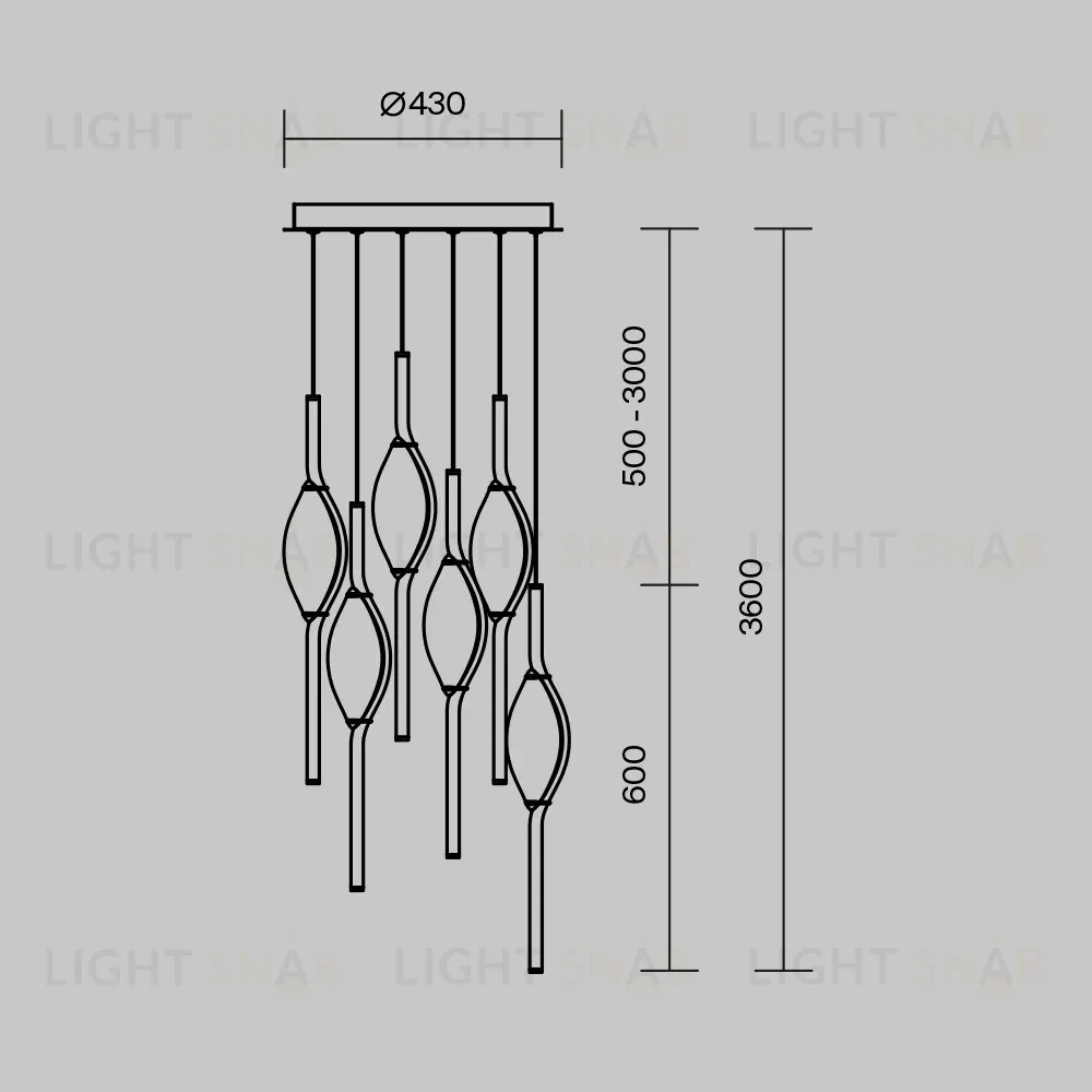 Каскадная люстра Maytoni Foresight MOD347PL-L48BS3K MOD347PL-L48BS3K