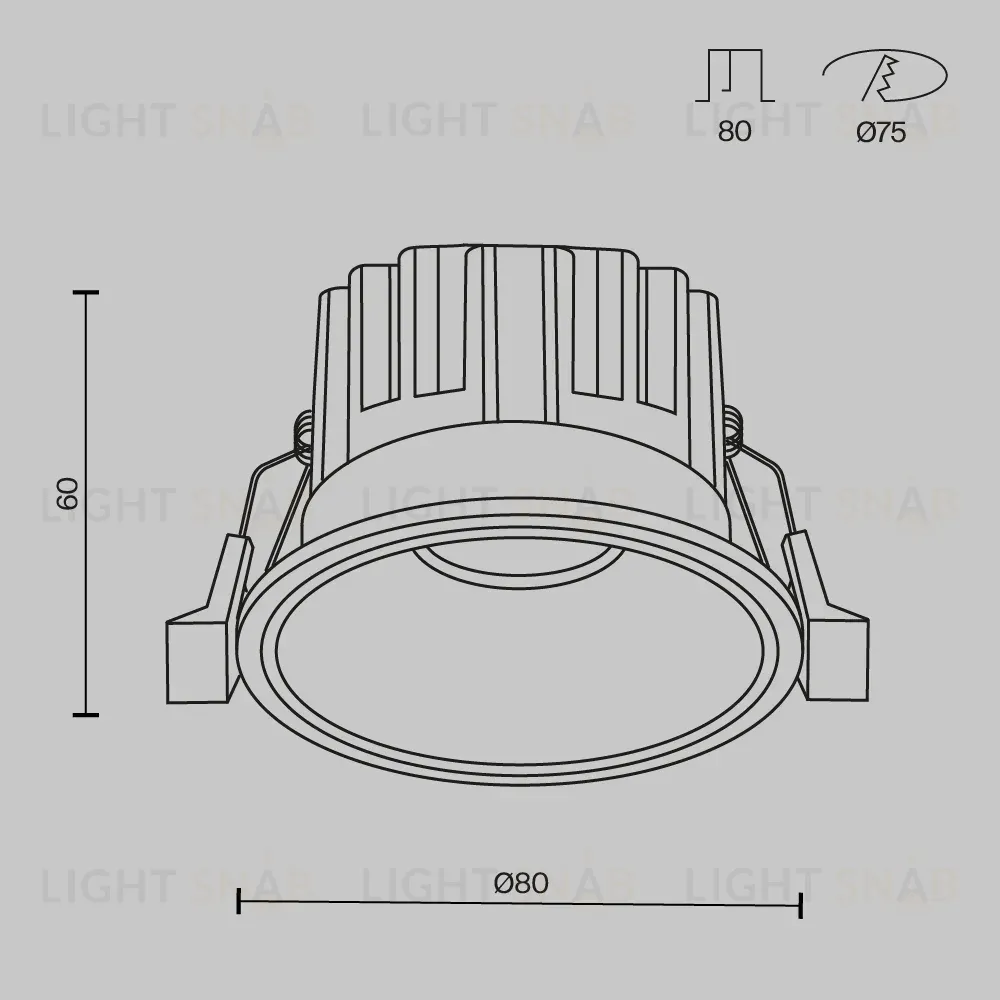 Встраиваемый светильник Maytoni Round DL058-12W-DTW-W DL058-12W-DTW-W