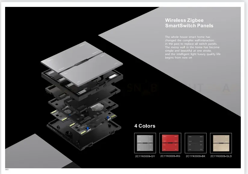 Беспроводная смарт панель-выключатель iLedex Vision SP 48V-4-BK SP 48V-4-BK