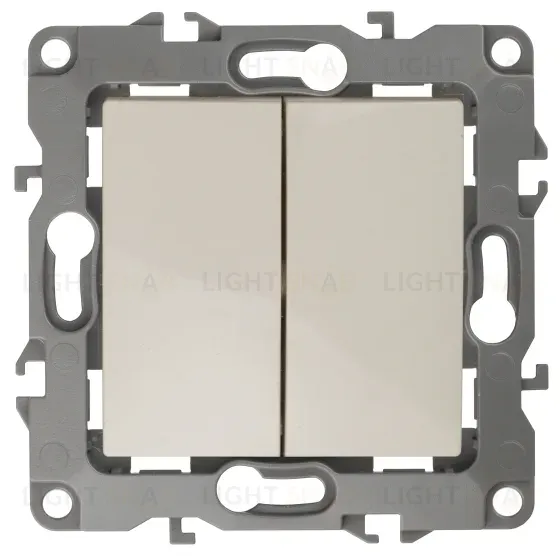 Выключатель двухклавишный ЭРА 12 10AX 250V 12-1104-02 Б0014646 Б0014646