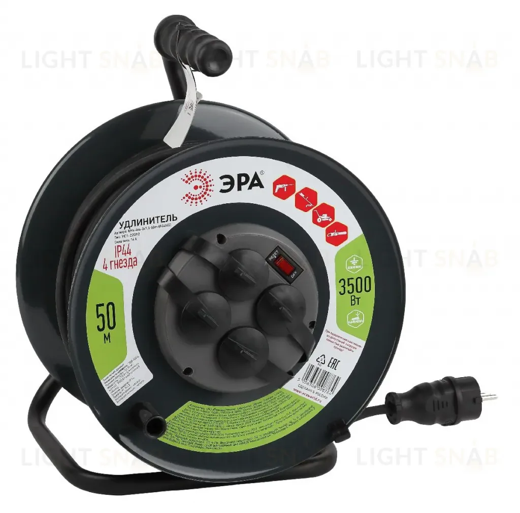 Удлинитель силовой Эра RMx-4es-3x1.5-50m-IP44(KG) Б0046804 Б0046804