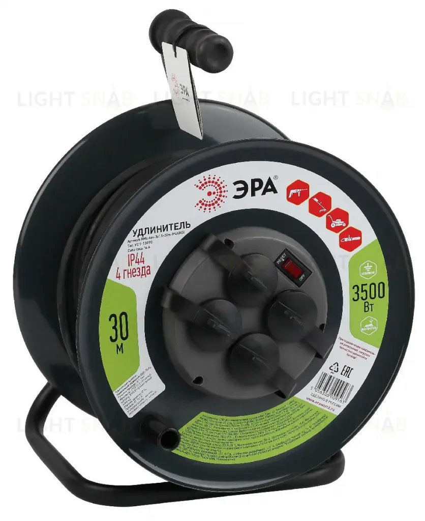 Удлинитель силовой Эра RMx-4es-3x1.5-30m-IP44(KG) Б0046844 Б0046844