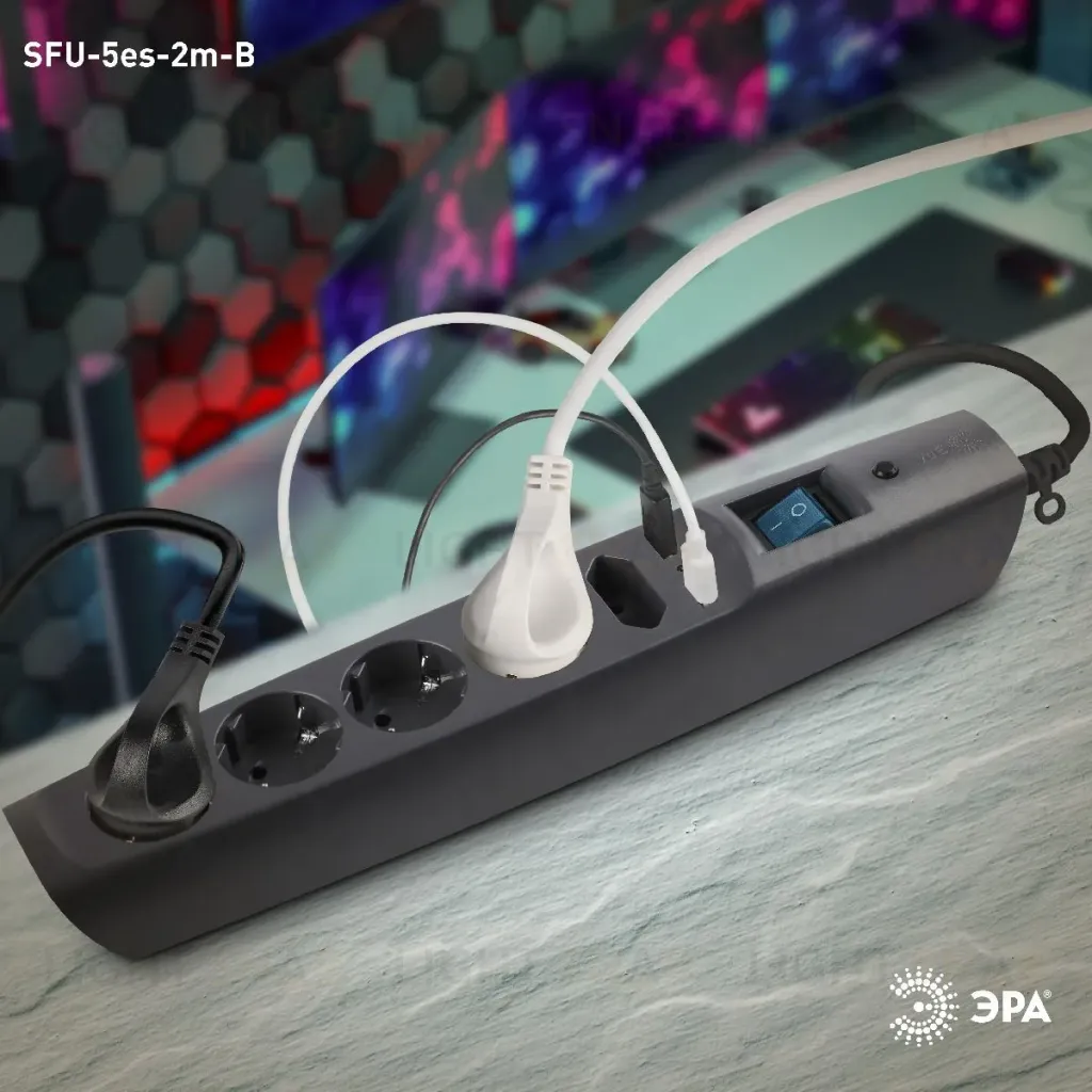 Сетевой фильтр Эра SFU-5es-2m-B C0043326 C0043326