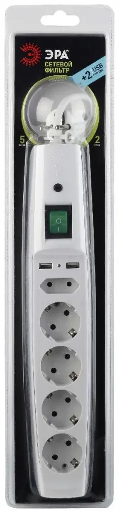 Сетевой фильтр Эра SFU-5es-2m-W C0043327 C0043327
