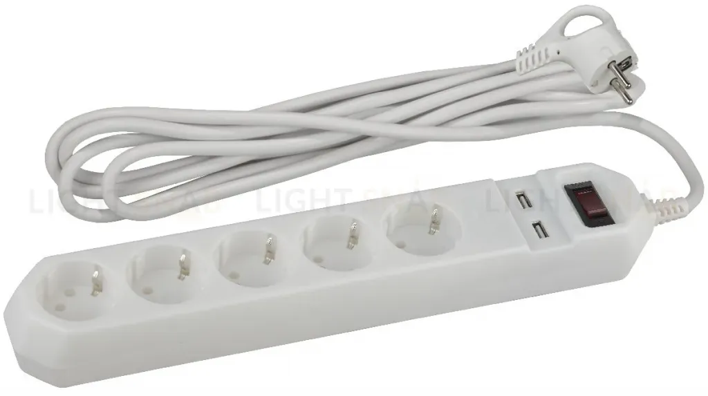 Сетевой фильтр Эра USF-5es-1.5m-USB-W Б0019037 Б0019037