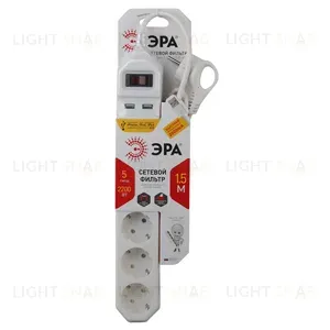 Сетевой фильтр Эра USF-5es-1.5m-USB-W Б0019037 Б0019037