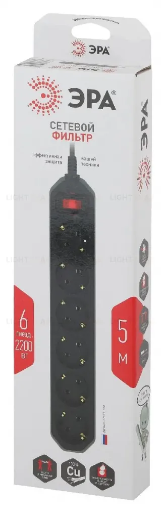 Сетевой фильтр Эра USF-6es-5m-B-BOX Б0037265 Б0037265