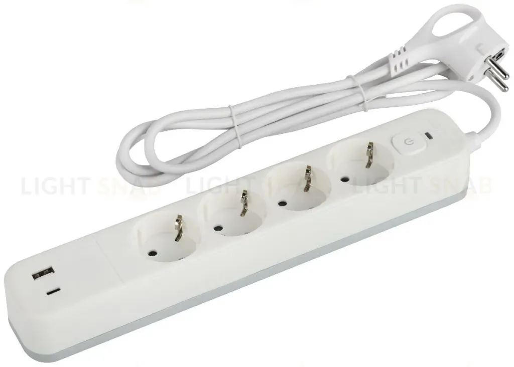 Сетевой фильтр Эра USF-4es-1,5m-2xUSBAC-W Б0059571 Б0059571