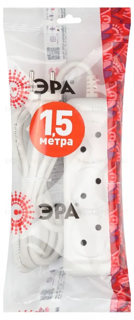 Удлинитель электрический Эра U-3-1,5m-2x1 Б0028354 Б0028354