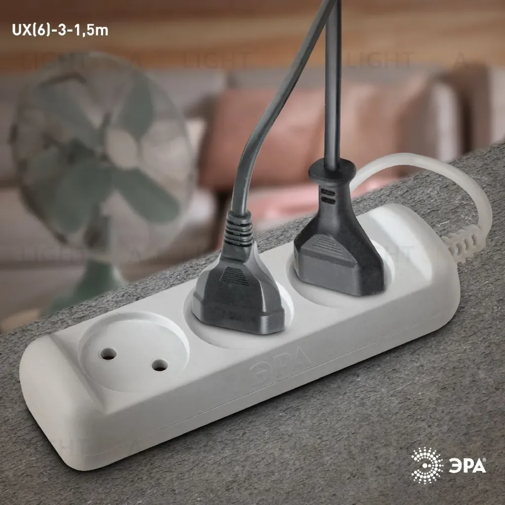 Удлинитель электрический Эра UX(6)-3-1,5m Б0038567 Б0038567