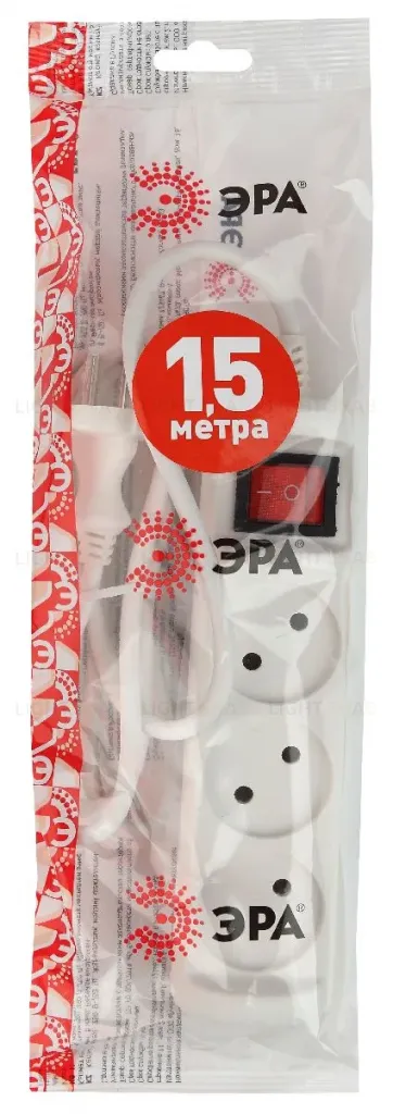 Удлинитель электрический Эра U-3s-1,5m-2x1 Б0044049 Б0044049