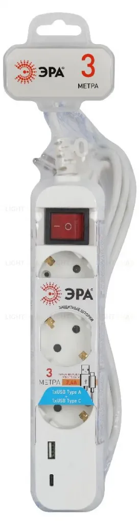 Удлинитель электрический Эра UB-3es-3m-USB Б0052898 Б0052898