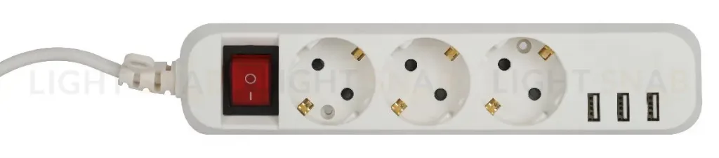 Удлинитель электрический Эра U-3es-1,5m-USB Б0052900 Б0052900