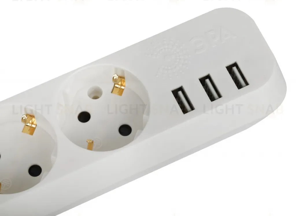 Удлинитель электрический Эра U-3es-1,5m-USB Б0052900 Б0052900