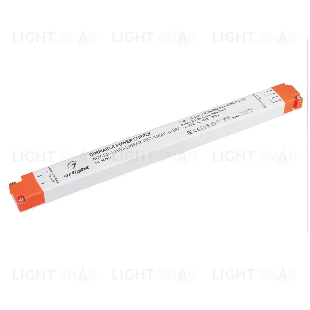 Блок питания Arlight ARV-SP-12100-LINEAR-PFC-TRIAC-0-10V (12V, 8.33A, 100W) 047951 047951