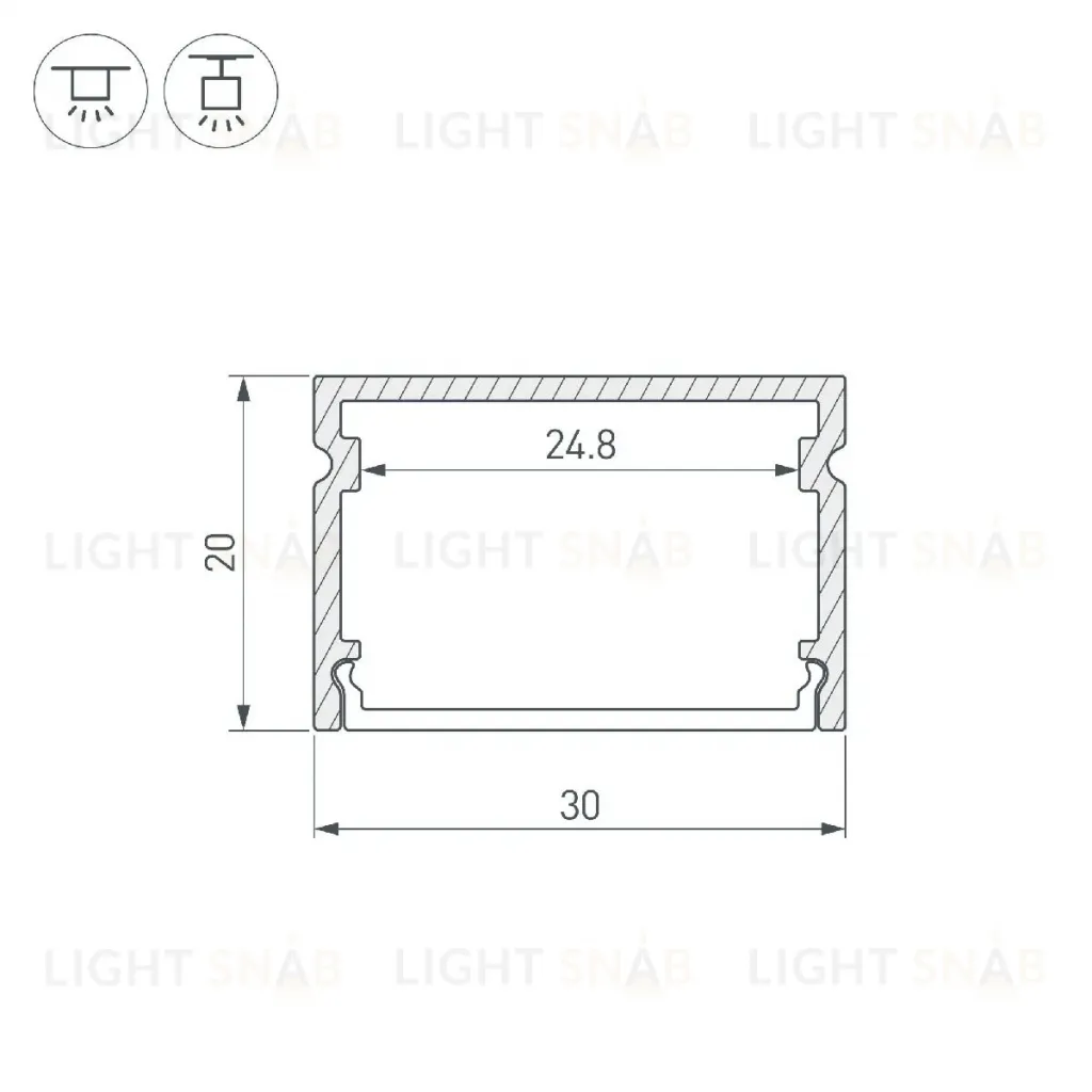 Профиль Arlight LINE-3020-2000 ANOD 046962 046962