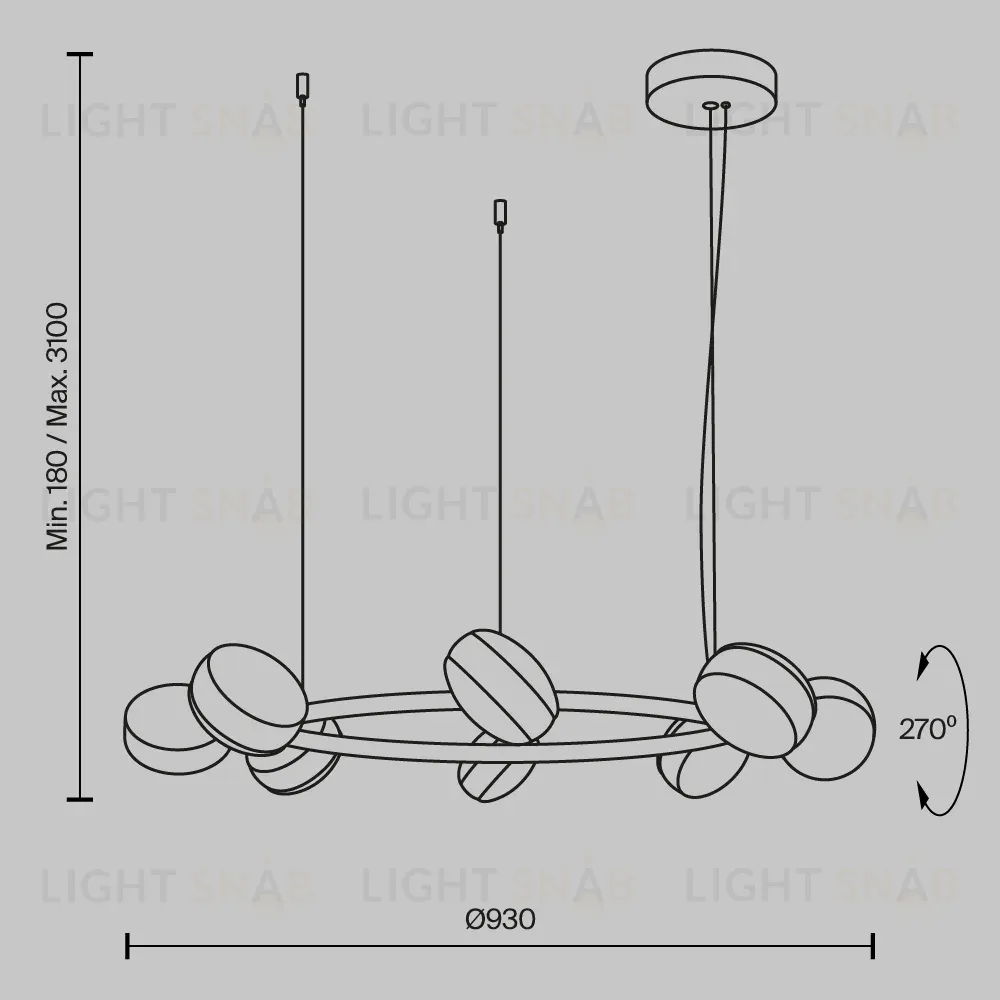 Подвесная люстра Maytoni Mind MOD299PL-L80BC3K MOD299PL-L80BC3K