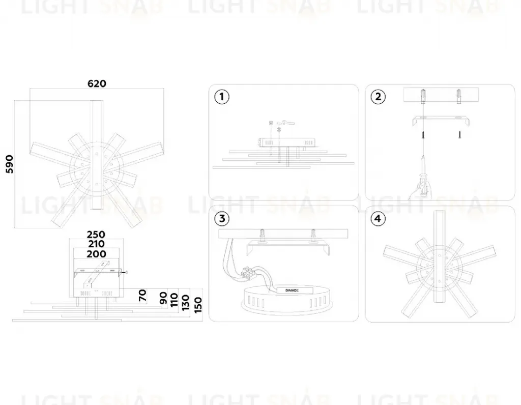 Потолочная люстра Ambrella Light Acrylica Original FA8903 FA8903