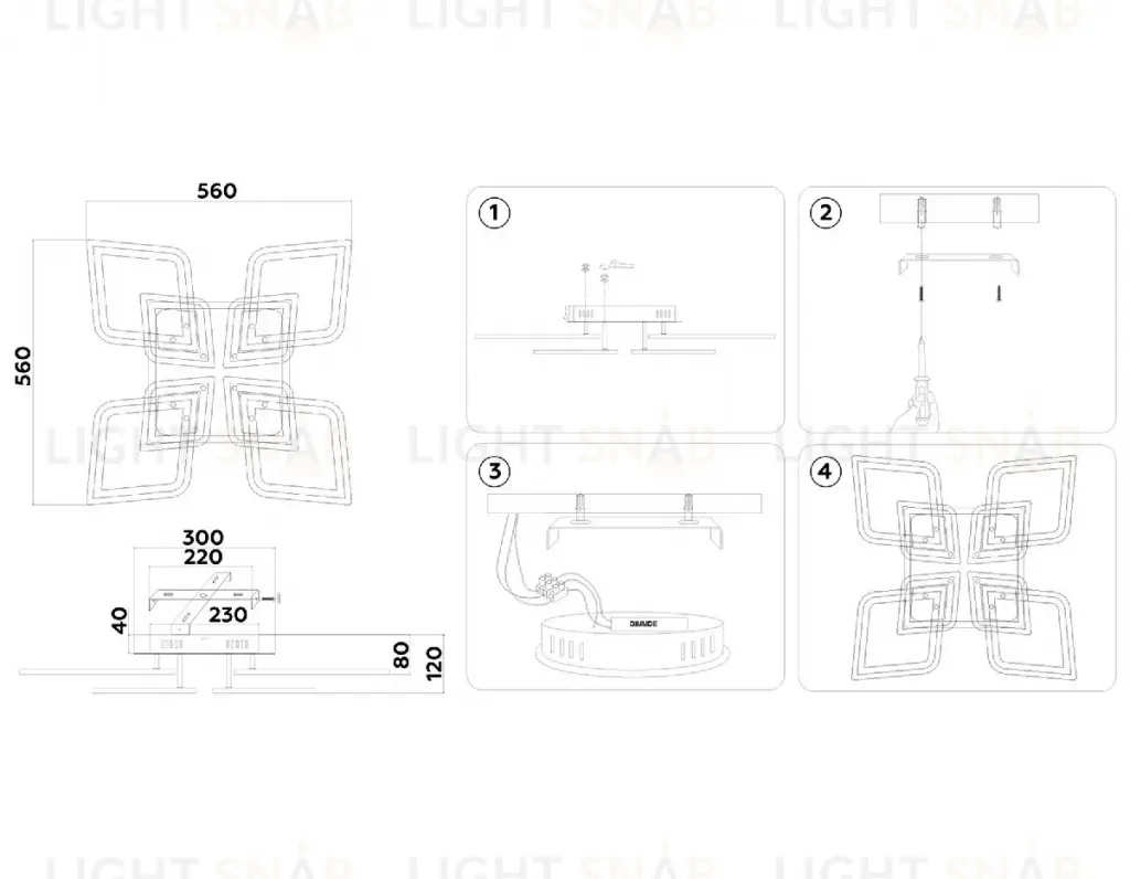 Потолочная люстра Ambrella Light Acrylica Original FA8911 FA8911