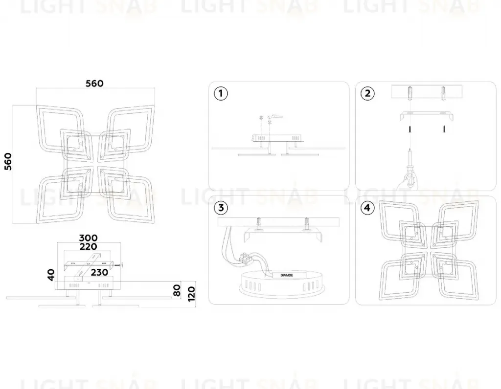 Потолочная люстра Ambrella Light Acrylica Original FA8912 FA8912