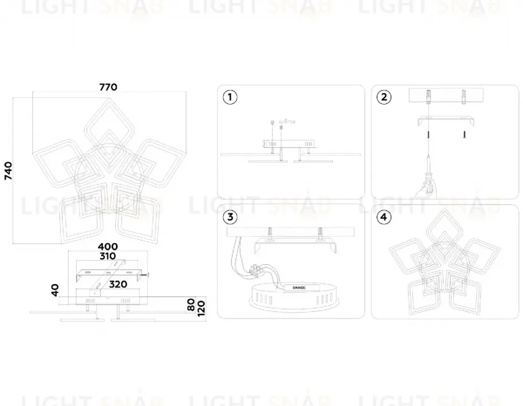 Потолочная люстра Ambrella Light Acrylica Original FA8914 FA8914